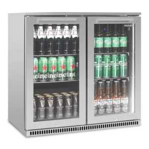 Husky 190L Double Door Alfresco Drinks Chiller MKII With Anti-Condensation Doors In S/Steel (ALFC2840ELB)